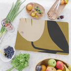 Abstract Flora - ochre black & white Cutting Board Gallery Image 2