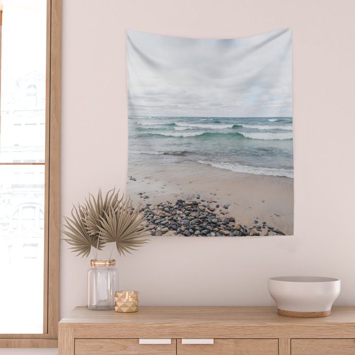 Waves on Lake Superior Wall Tapestry Gallery Image 2