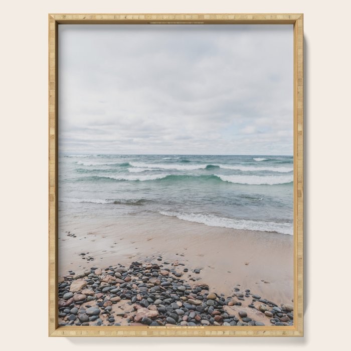 Waves on Lake Superior Serving Tray Gallery Image 1