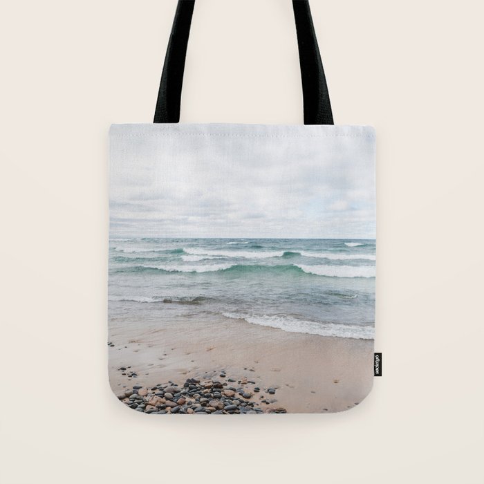 Waves on Lake Superior Tote Bag Gallery Image 1