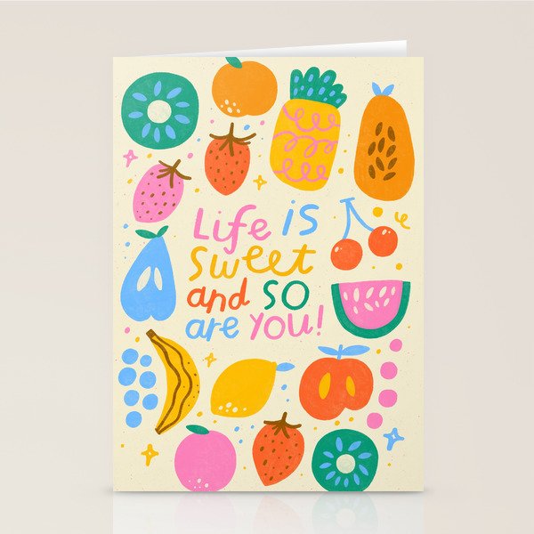 Fun Rainbow Fruit Quote  Stationery Card Gallery Image 1