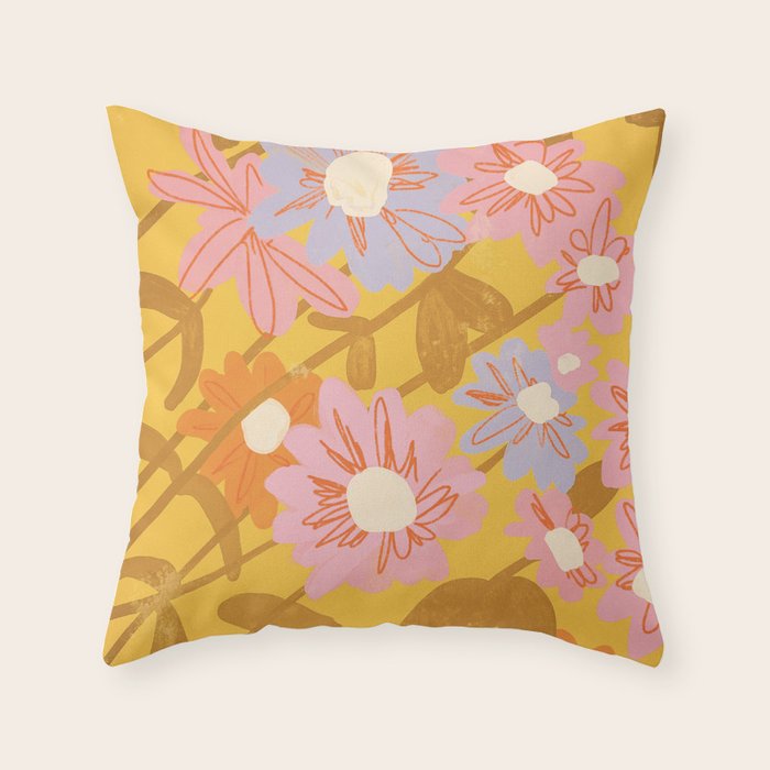 Floral 1968 Throw Pillow Gallery Image 6