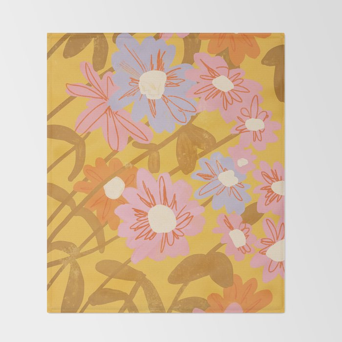 Floral 1968 Throw Blanket Gallery Image 2
