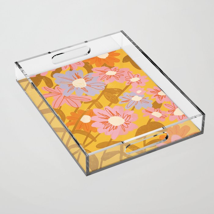 Floral 1968 Acrylic Tray Gallery Image 1