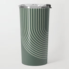Geometric Lines in Sage Green 5 (Rainbow Abstraction) Travel Mug Gallery Image 2