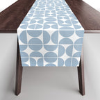 Mid Century Modern Geometric 04 Soft Blue Table Runner Gallery Image 1