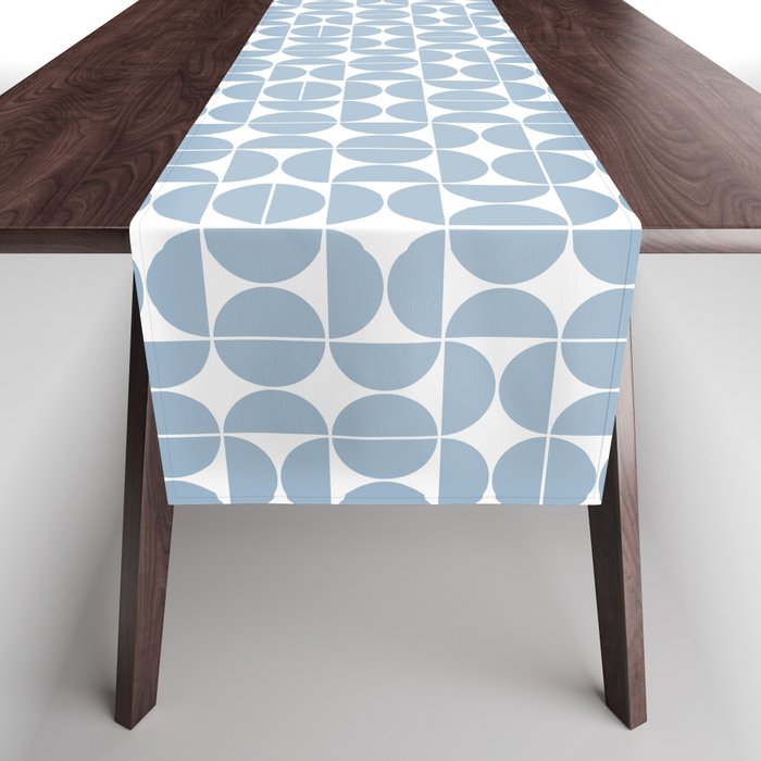 Mid Century Modern Geometric 04 Soft Blue Table Runner Gallery Image 1