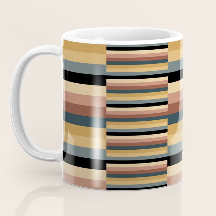 Mixed Stripes Pattern XXIV Bold Retro Coffee Mug Gallery Image 3