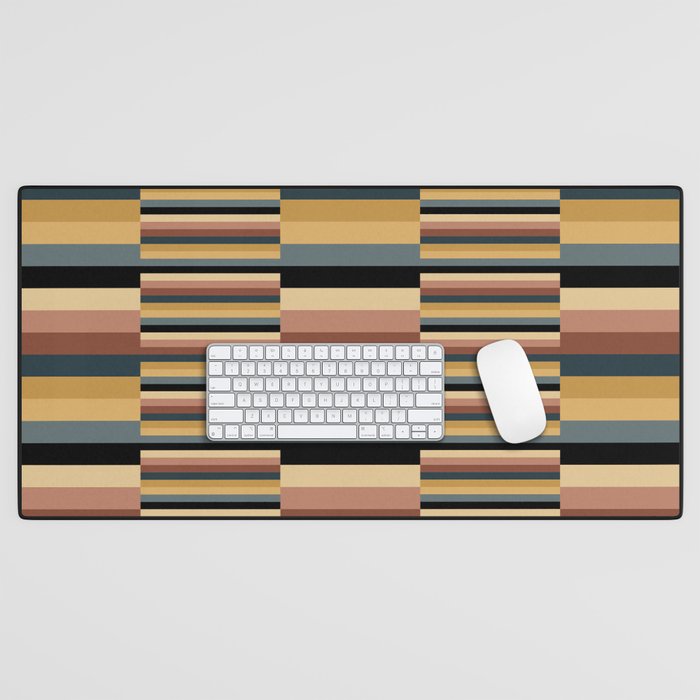 Mixed Stripes Pattern XXIV Bold Retro Desk Mat Gallery Image 1