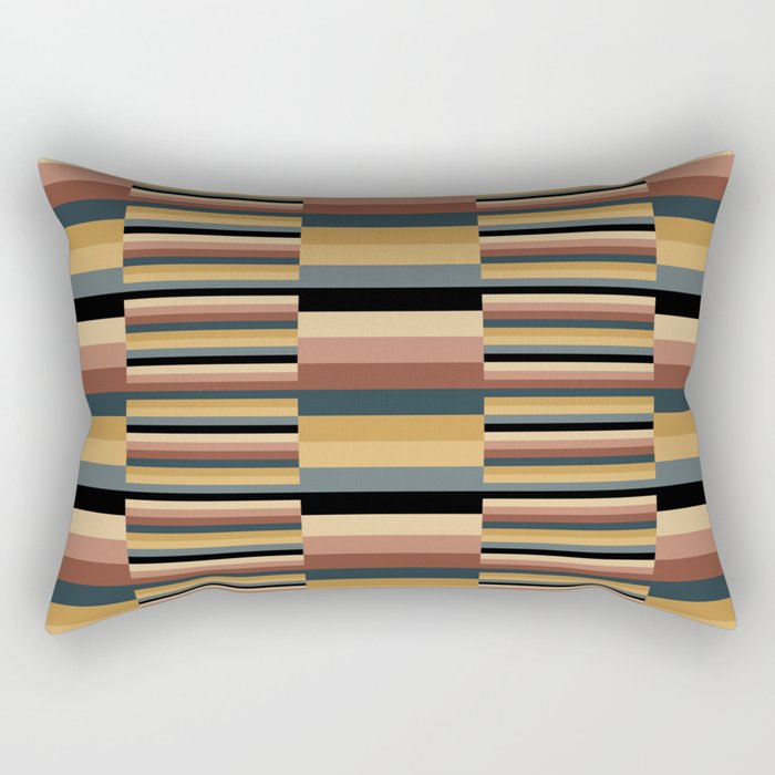 Mixed Stripes Pattern XXIV Bold Retro Rectangular Pillow Gallery Image 2