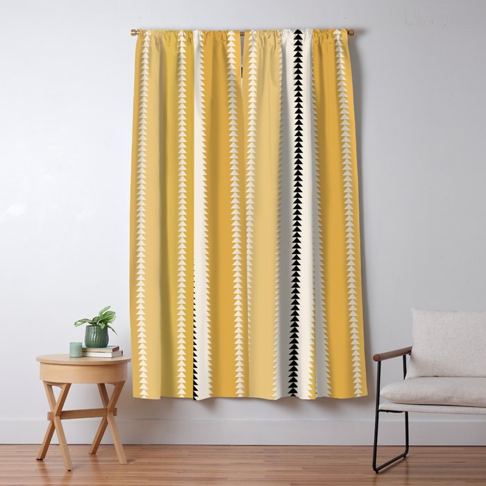 Western Stripes V Golden Yellow Window Curtain Gallery Image 1