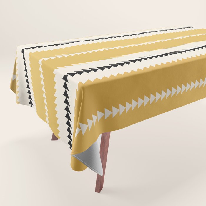 Western Stripes V Golden Yellow Tablecloth Gallery Image 1