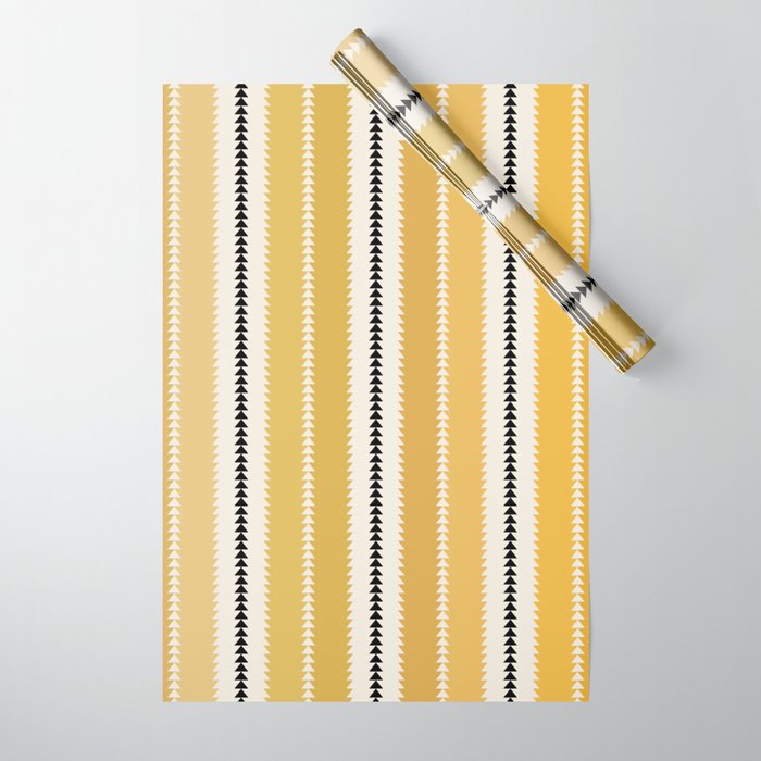 Western Stripes V Golden Yellow Wrapping Paper Gallery Image 1