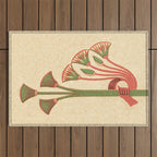 Egyptian Papyrus Plants and Lotus Flowers Outdoor Rug Gallery Image 1