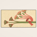 Egyptian Papyrus Plants and Lotus Flowers Desk Mat Gallery Image 3