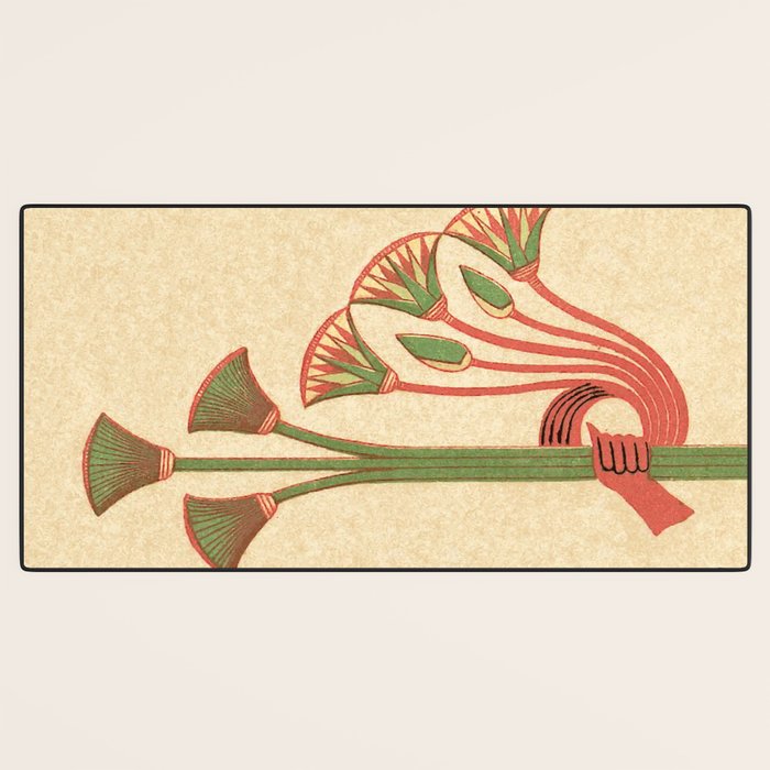 Egyptian Papyrus Plants and Lotus Flowers Desk Mat Gallery Image 3