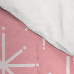 Mid Century Modern Twinkling Stars Retro Atomic Pattern in Pink Comforter Gallery Image 4