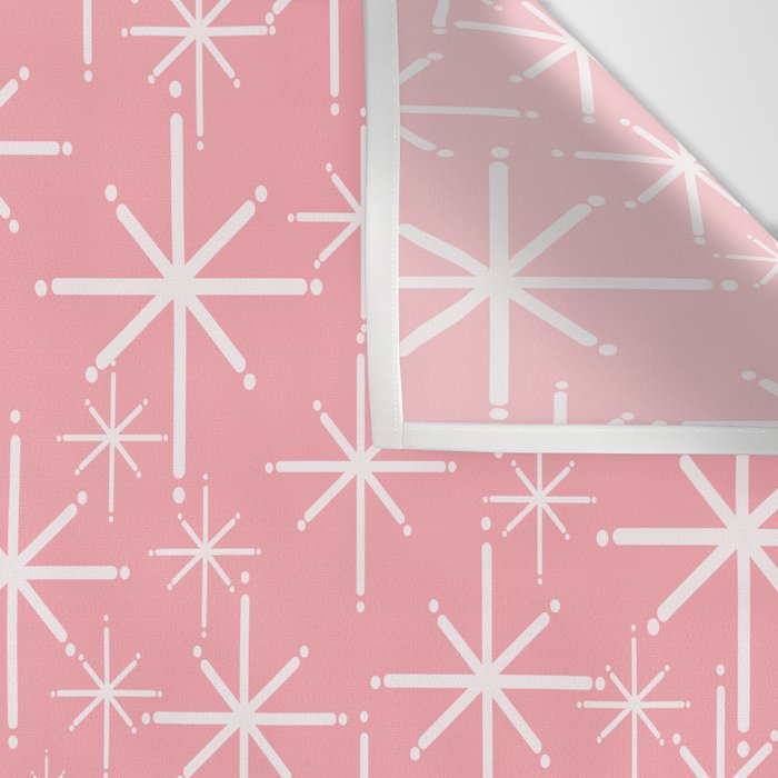 Mid Century Modern Twinkling Stars Retro Atomic Pattern in Pink Wall Tapestry Gallery Image 3