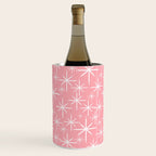 Mid Century Modern Twinkling Stars Retro Atomic Pattern in Pink Wine Chiller Gallery Image 2