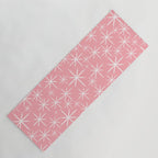 Mid Century Modern Twinkling Stars Retro Atomic Pattern in Pink Yoga Mat Gallery Image 1