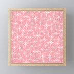 Mid Century Modern Twinkling Stars Retro Atomic Pattern in Pink Mini Art Print Gallery Image 1