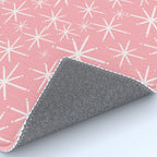 Mid Century Modern Twinkling Stars Retro Atomic Pattern in Pink Rug Gallery Image 4
