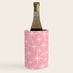 Mid Century Modern Twinkling Stars Retro Atomic Pattern in Pink Wine Chiller Gallery Image 3