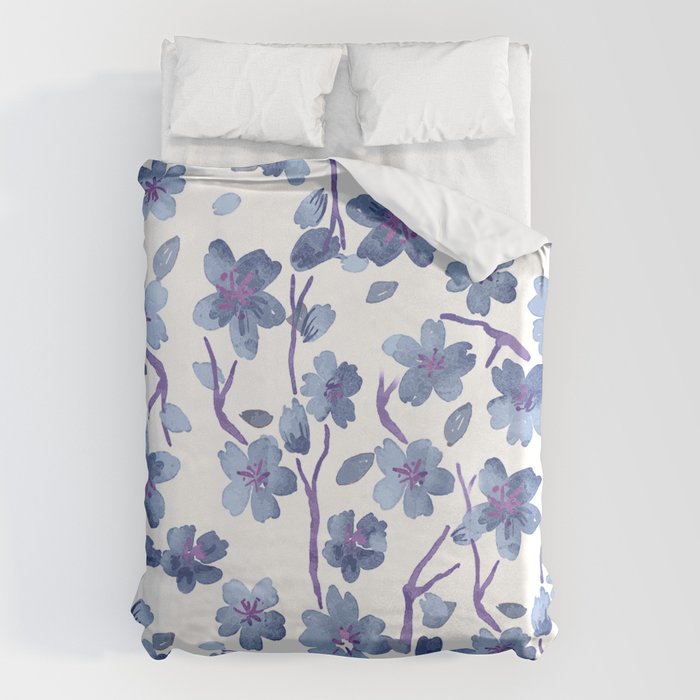 Blue Flowers 4 Duvet Cover Gallery Image 1