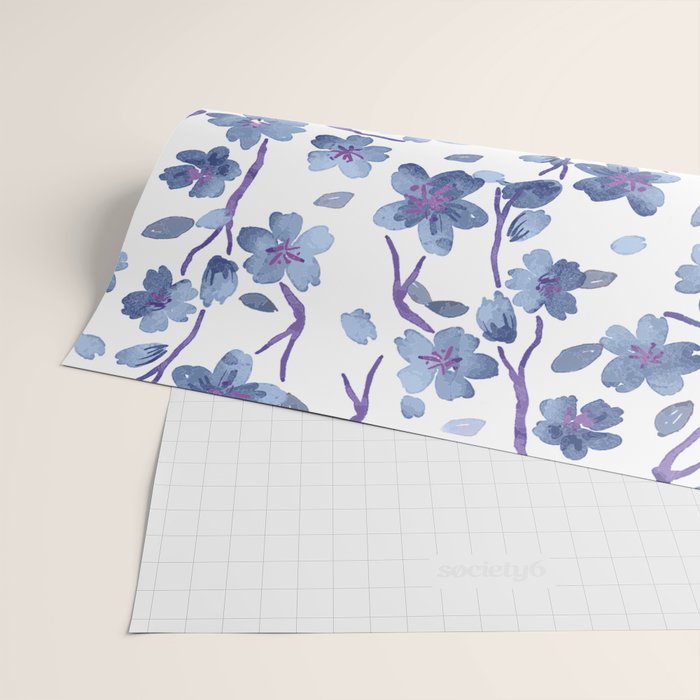 Blue Flowers 4 Wrapping Paper Gallery Image 2