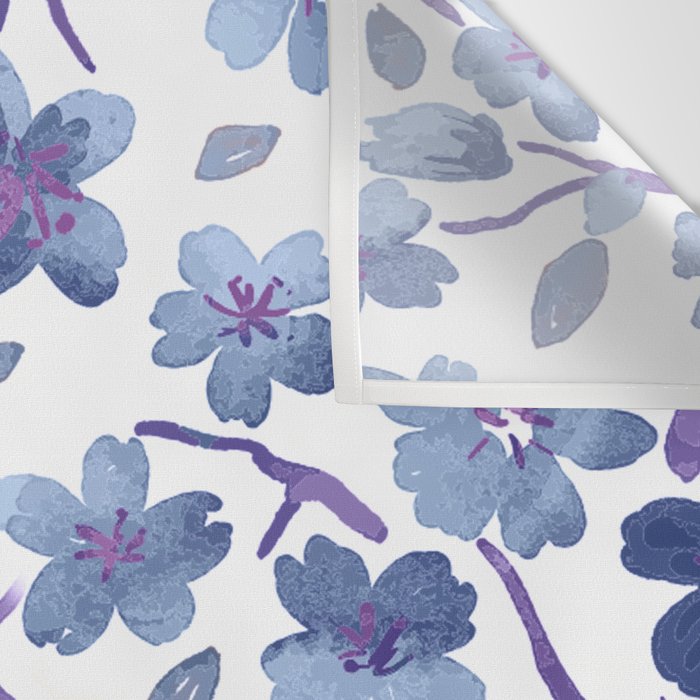Blue Flowers 4 Wall Tapestry Gallery Image 3