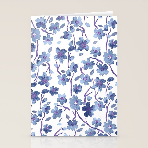 Blue Flowers 4 Stationery Card Gallery Image 1