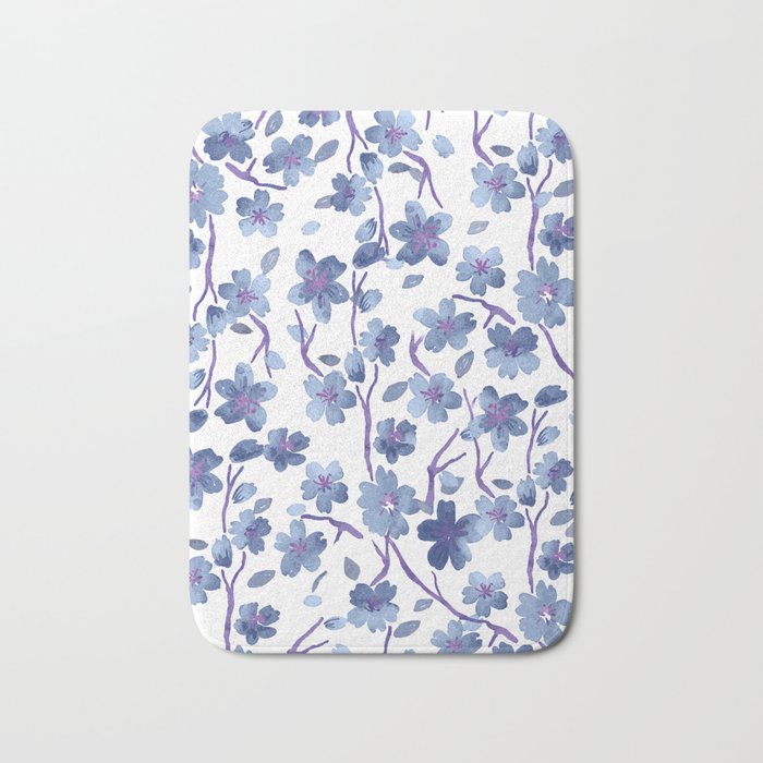 Blue Flowers 4 Bath Mat Gallery Image 1