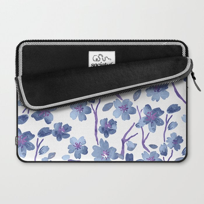 Blue Flowers 4 Laptop Sleeve Gallery Image 2
