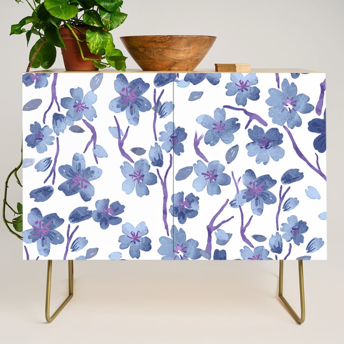 Blue Flowers 4 Credenza Gallery Image 1