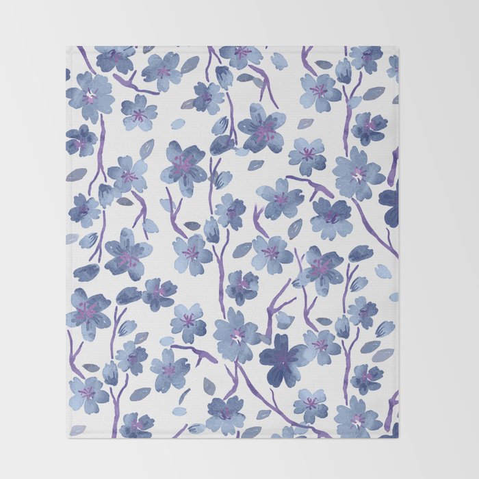 Blue Flowers 4 Throw Blanket Gallery Image 2