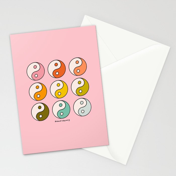 Rainbow Yin Yang Stationery Card Gallery Image 2