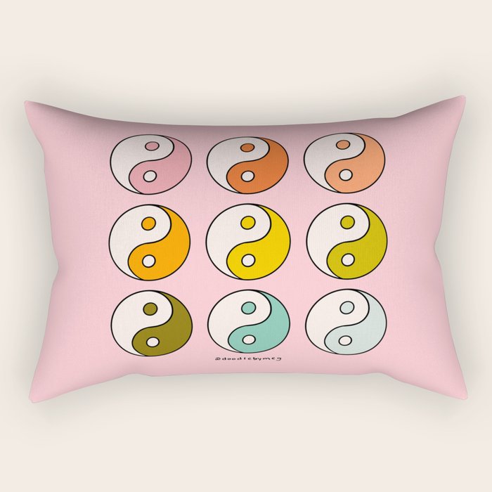 Rainbow Yin Yang Rectangular Pillow Gallery Image 2