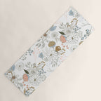 Elegant abstract coral pastel blue modern rustic floral Yoga Mat Gallery Image 1