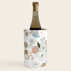 Elegant abstract coral pastel blue modern rustic floral Wine Chiller Gallery Image 3