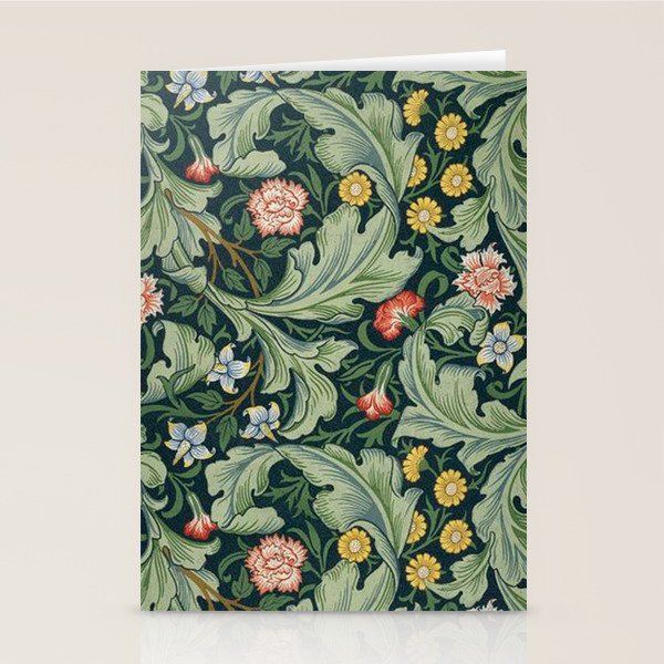 William Morris Leicester Herbaceous Italian Laurel Acanthus Textile Colorful Floral Pattern Stationery Card Gallery Image 1