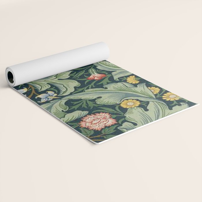 William Morris Leicester Herbaceous Italian Laurel Acanthus Textile Colorful Floral Pattern Yoga Mat Gallery Image 2