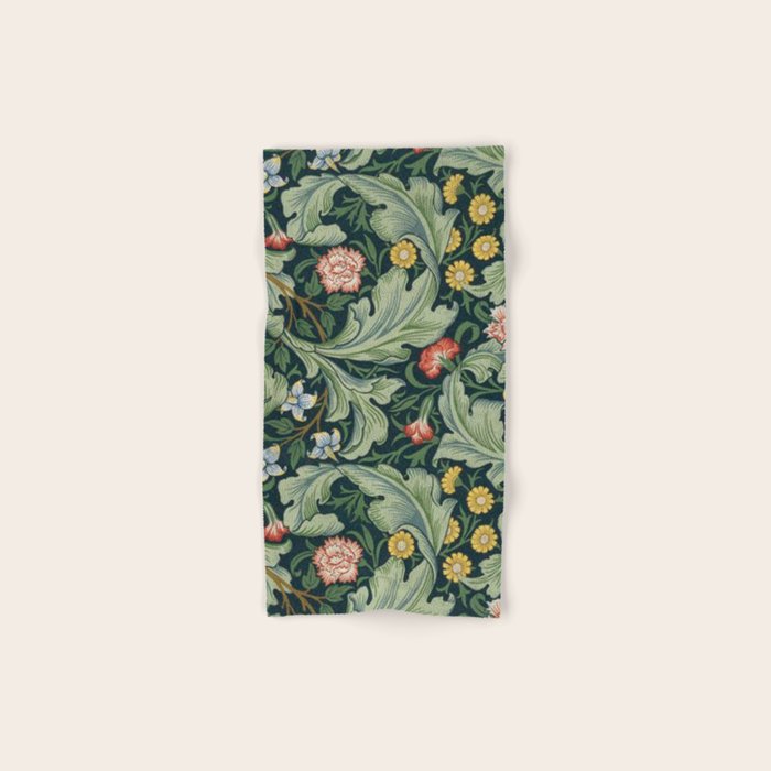 William Morris Leicester Herbaceous Italian Laurel Acanthus Textile Colorful Floral Pattern Bath Towel Gallery Image 1