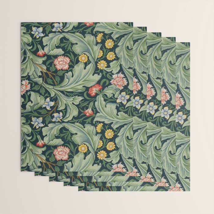 William Morris Leicester Herbaceous Italian Laurel Acanthus Textile Colorful Floral Pattern Wrapping Paper Gallery Image 3