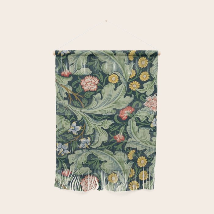 William Morris Leicester Herbaceous Italian Laurel Acanthus Textile Colorful Floral Pattern Wall Hanging Gallery Image 1