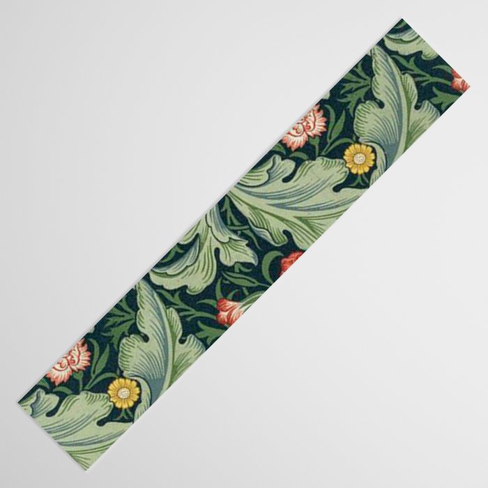 William Morris Leicester Herbaceous Italian Laurel Acanthus Textile Colorful Floral Pattern Table Runner Gallery Image 3