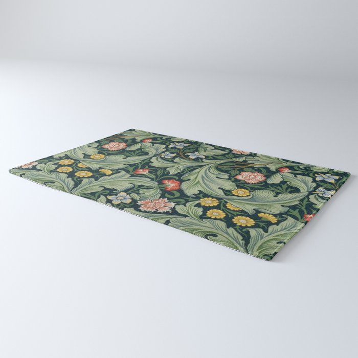 William Morris Leicester Herbaceous Italian Laurel Acanthus Textile Colorful Floral Pattern Rug Gallery Image 3