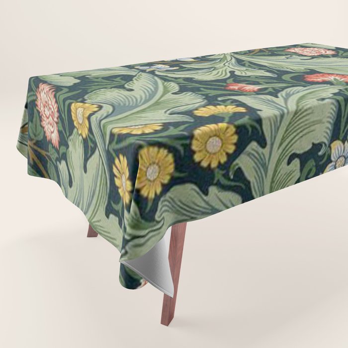 William Morris Leicester Herbaceous Italian Laurel Acanthus Textile Colorful Floral Pattern Tablecloth Gallery Image 1