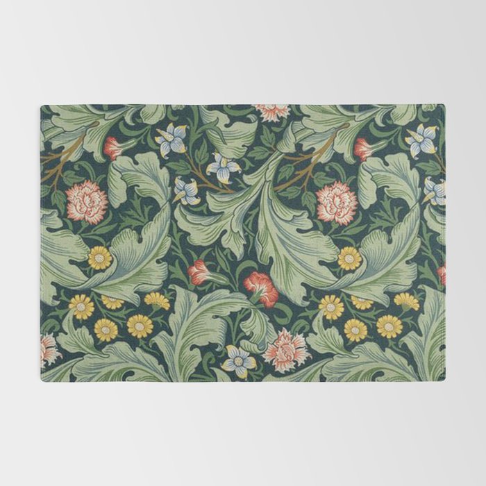 William Morris Leicester Herbaceous Italian Laurel Acanthus Textile Colorful Floral Pattern Rug Gallery Image 2