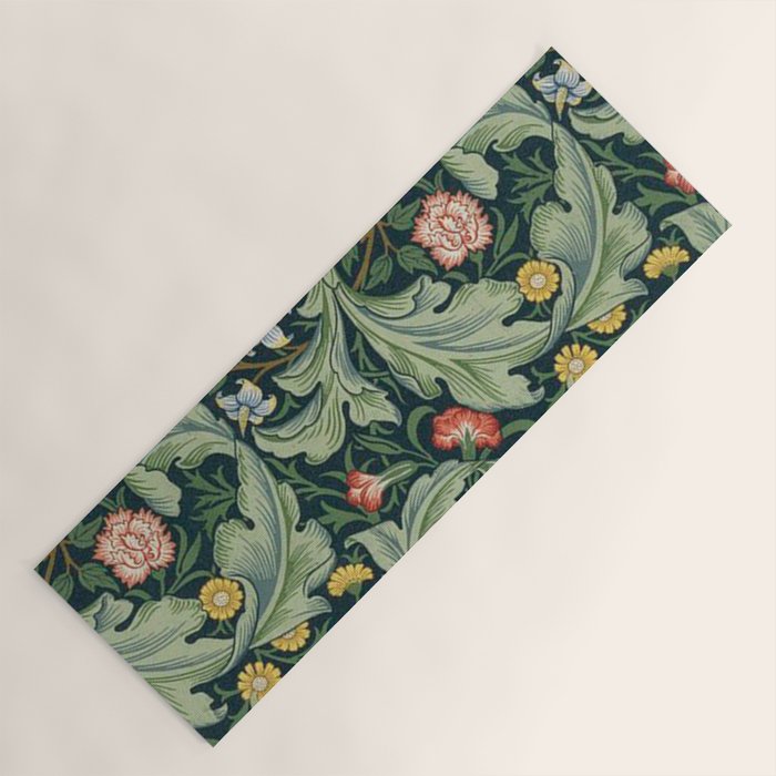 William Morris Leicester Herbaceous Italian Laurel Acanthus Textile Colorful Floral Pattern Yoga Mat Gallery Image 1