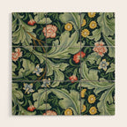 William Morris Leicester Herbaceous Italian Laurel Acanthus Textile Colorful Floral Pattern Wood Wall Art Gallery Image 1